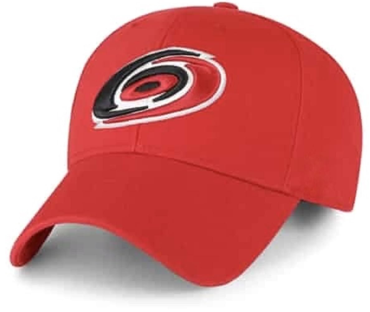 Officially Licensed Carolina Hockey Hat Classic Home Team Logo Adjustable MVP Red Structured Cap