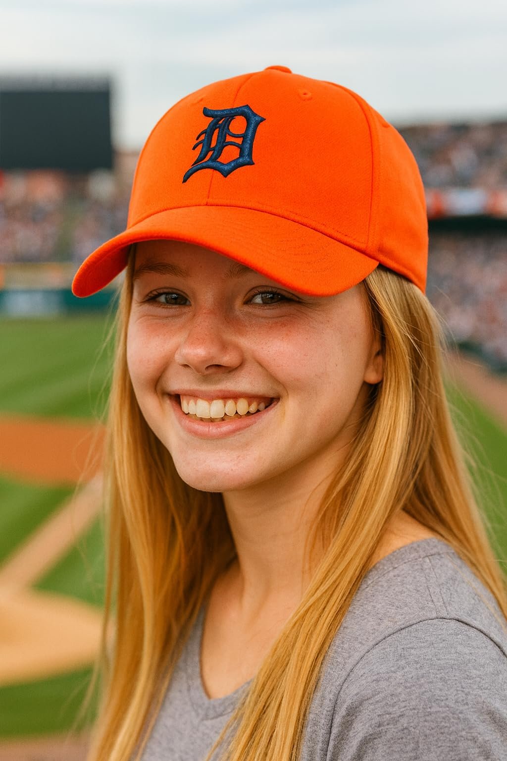 Officially Licensed Detroit Tigers Youth Boys Girls Baseball Hat Classic MVP Orange/Blue Adjustable Embroidered Team Logo Kids Sports Cap