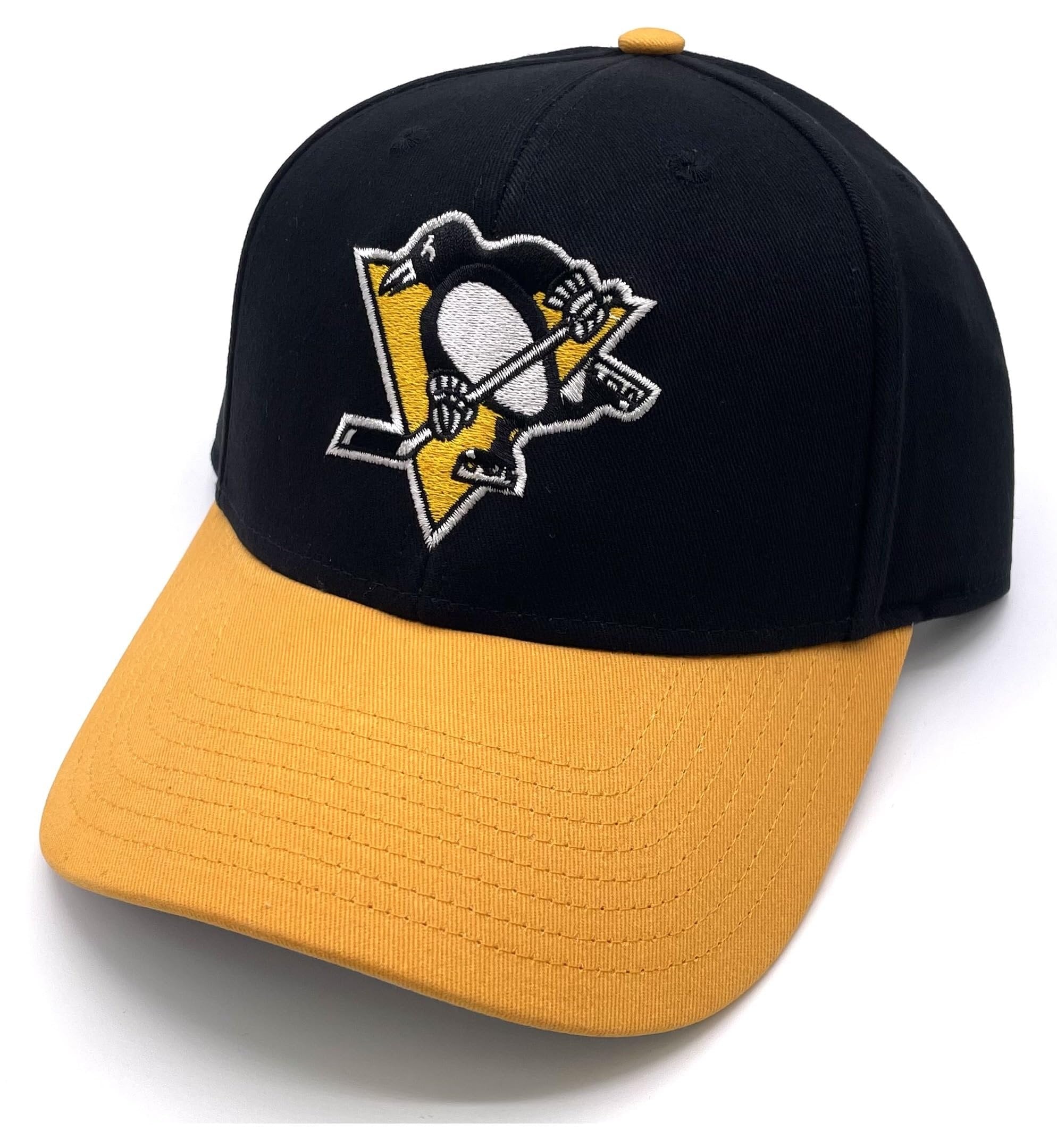 Officially Licensed Pittsburgh Hockey MVP Hat Classic Team Embroidered Logo Adjustable Two-Tone Cap Multicolor