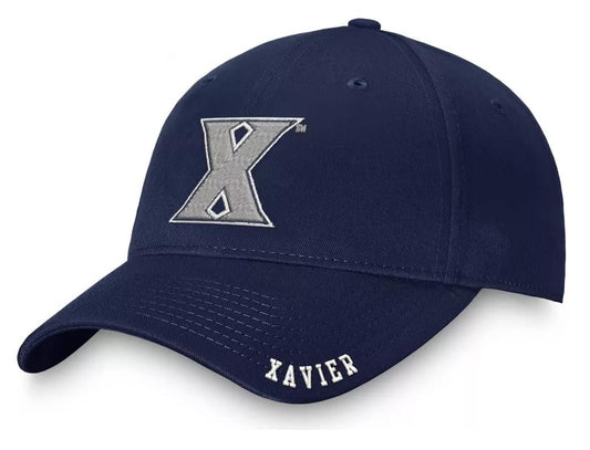 Officially Licensed University Xavier Classic Edition Hat Adjustable Musketeers Team Logo Relaxed Fit Cap (Navy Blue)