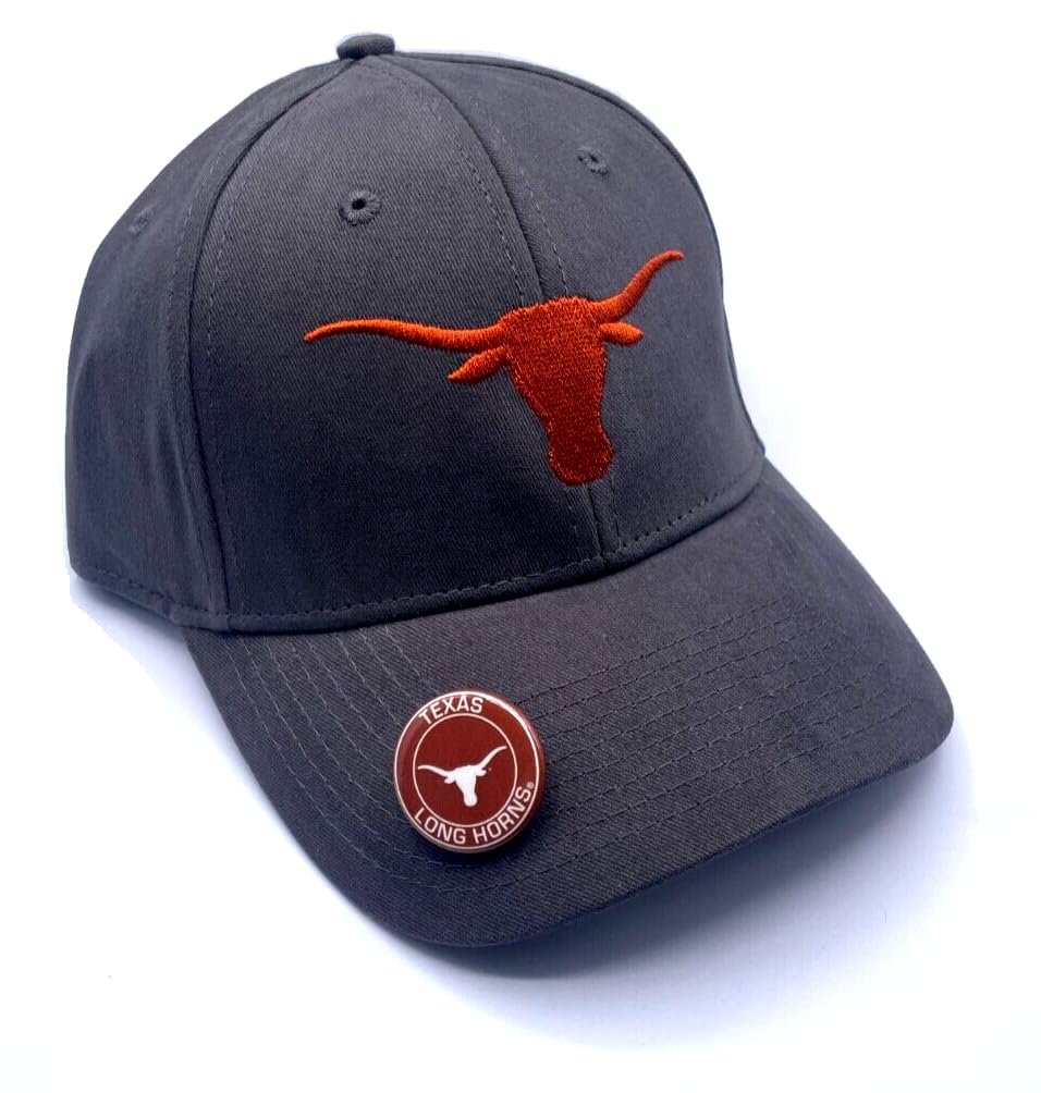 Texas University MVP Classic Edition Hat Embroidered Team Logo Adjustable Structured Cap (Charcoal)