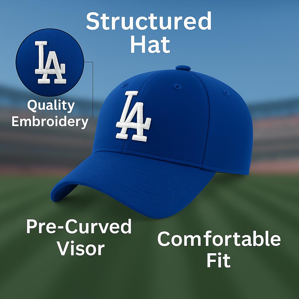 Los Angeles Dodgers Baseball Youth Hat Blue MVP Cap with Complementary Pin for Boys and Girls