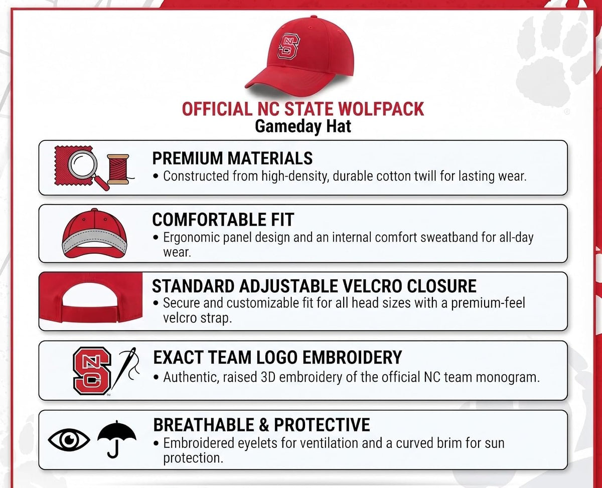 North Carolina State Wolfpack Red MVP Structured NC State Unisex Cap