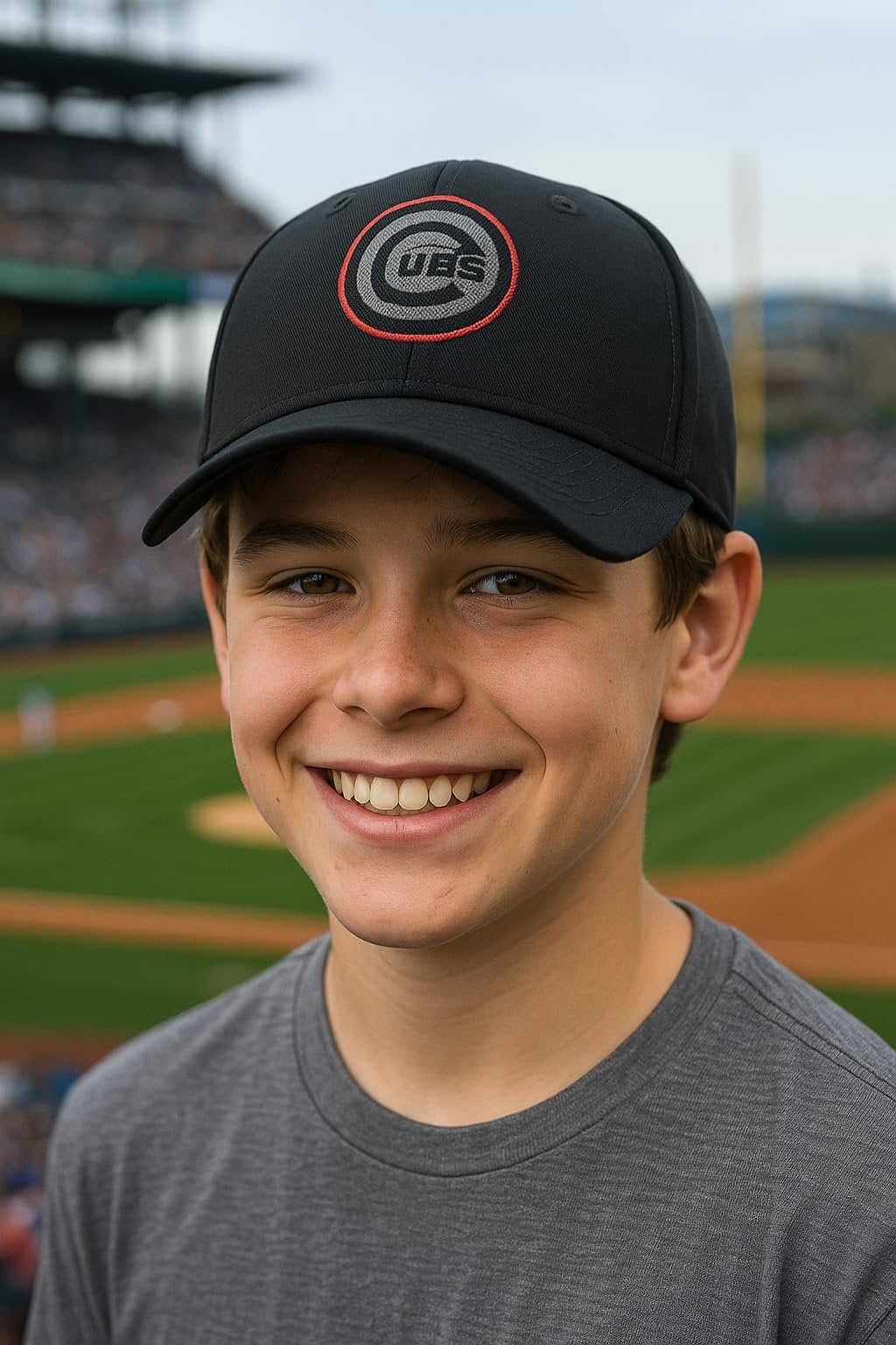 Officially Licensed Chicago Youth Boys Girls Baseball Hat Classic Edition Kids MVP Adjustable Embroidered Team Logo Cubs Black Cap