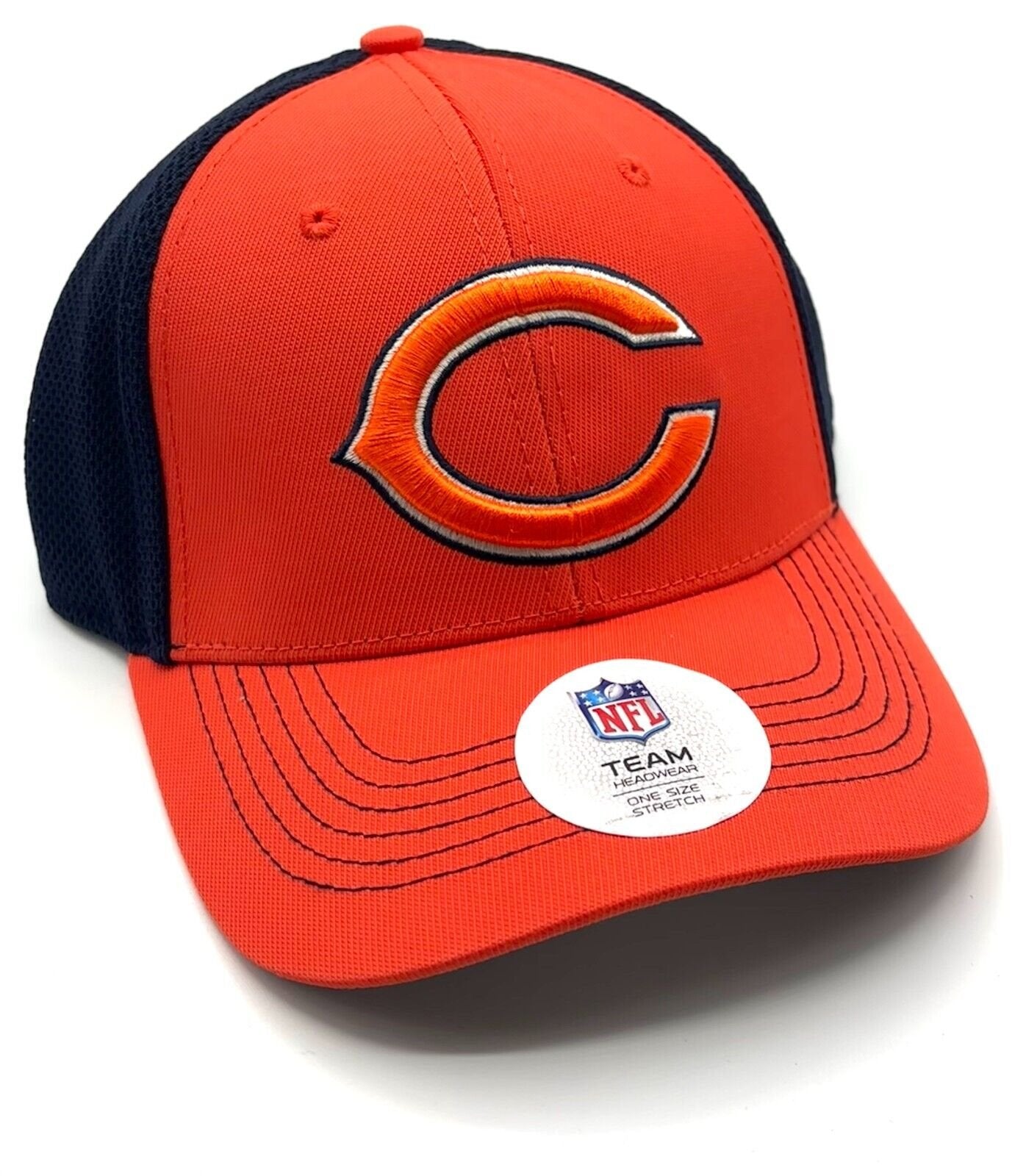 Chicago Bears Hat Two Tone One Size Stretch NFL Football Team Logo Cap New