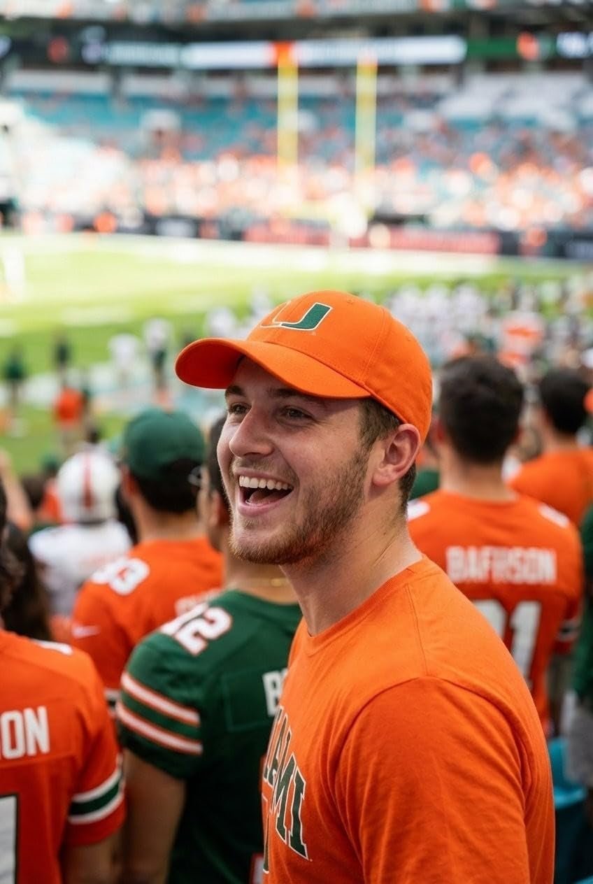 Officially Licensed University of Miami Hurricanes Orange MVP Hat Classic Team Logo Adjustable Embroidered Structured Baseball Sports Cap