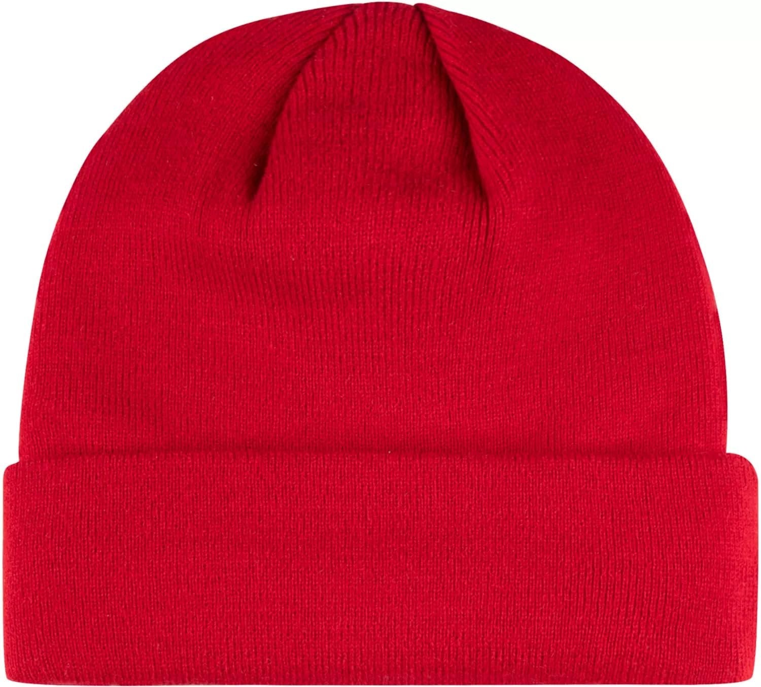 Officially Licensed Ohio State Beanie Knit Pom Cuffed Hat Classic Team Logo Cap (Red)