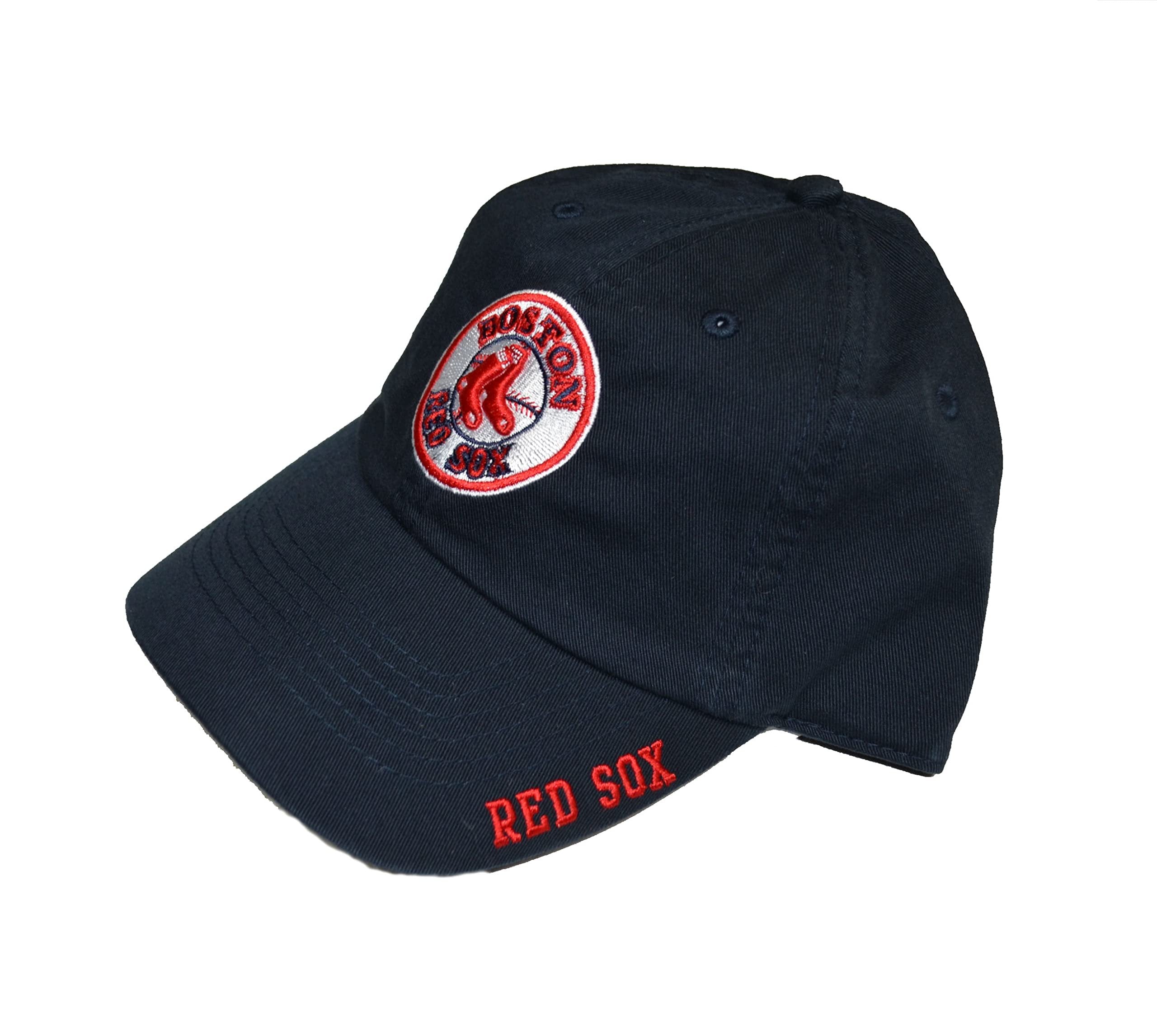 Boston Red Sox Hat 1976 Throwback Blue Clean Up Cap - MLB Baseball Team Adjustable Relaxed Fit Slouch Dad Hat