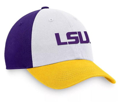 Officially Licensed LSU University Hat Classic Relaxed Fit Adjustable Tigers Team Logo Embroidered Slouch Cap Multicolor