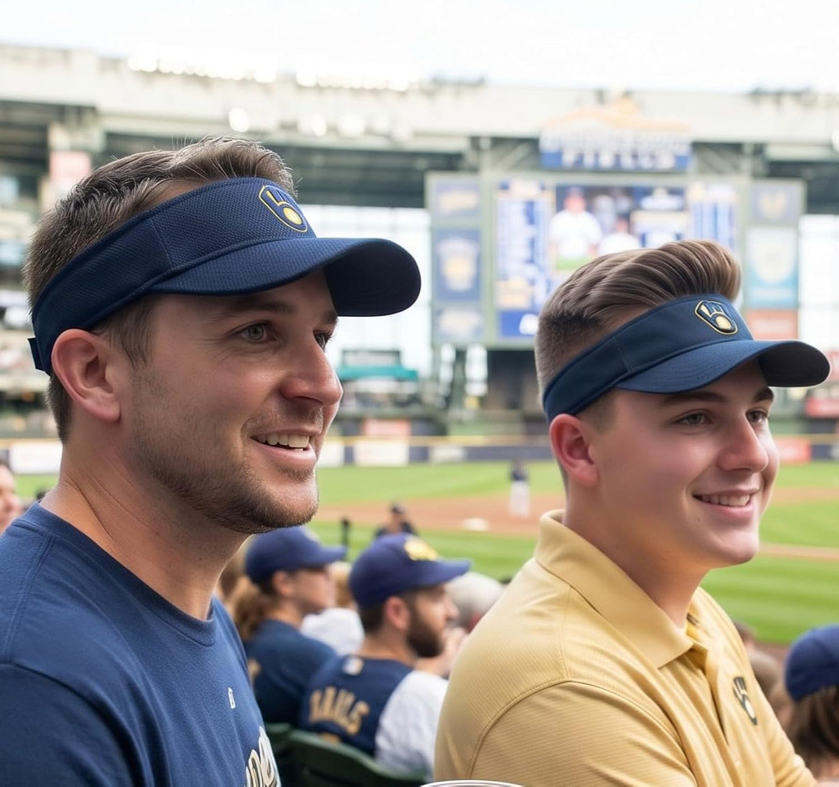 Milwaukee Brewers Navy Blue Visor with Embroidered Logo, Unisex Cap