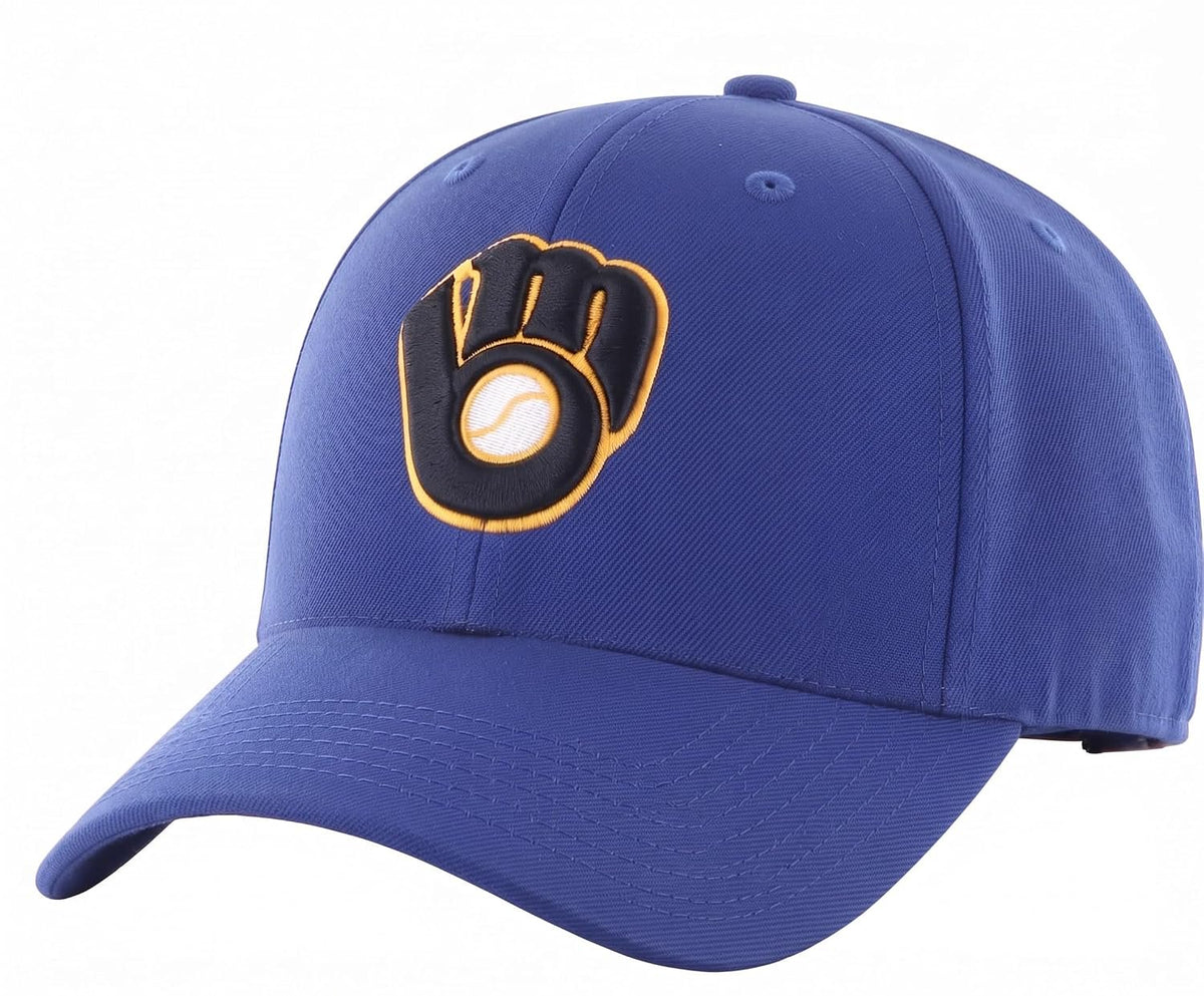 Milwaukee Brewers Blue MVP Hat Embroidered Baseball Cap for Boys & Girls