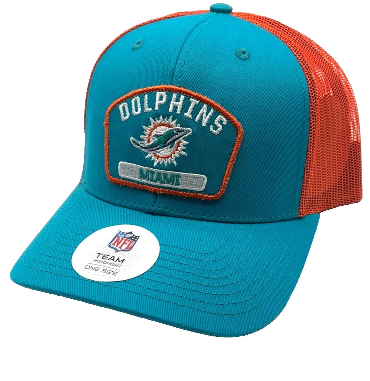 MIAMI DOLPHINS HAT MESH TRUCKER NFL FOOTBALL LOGO AUTHENTIC TEAM CAP NEW