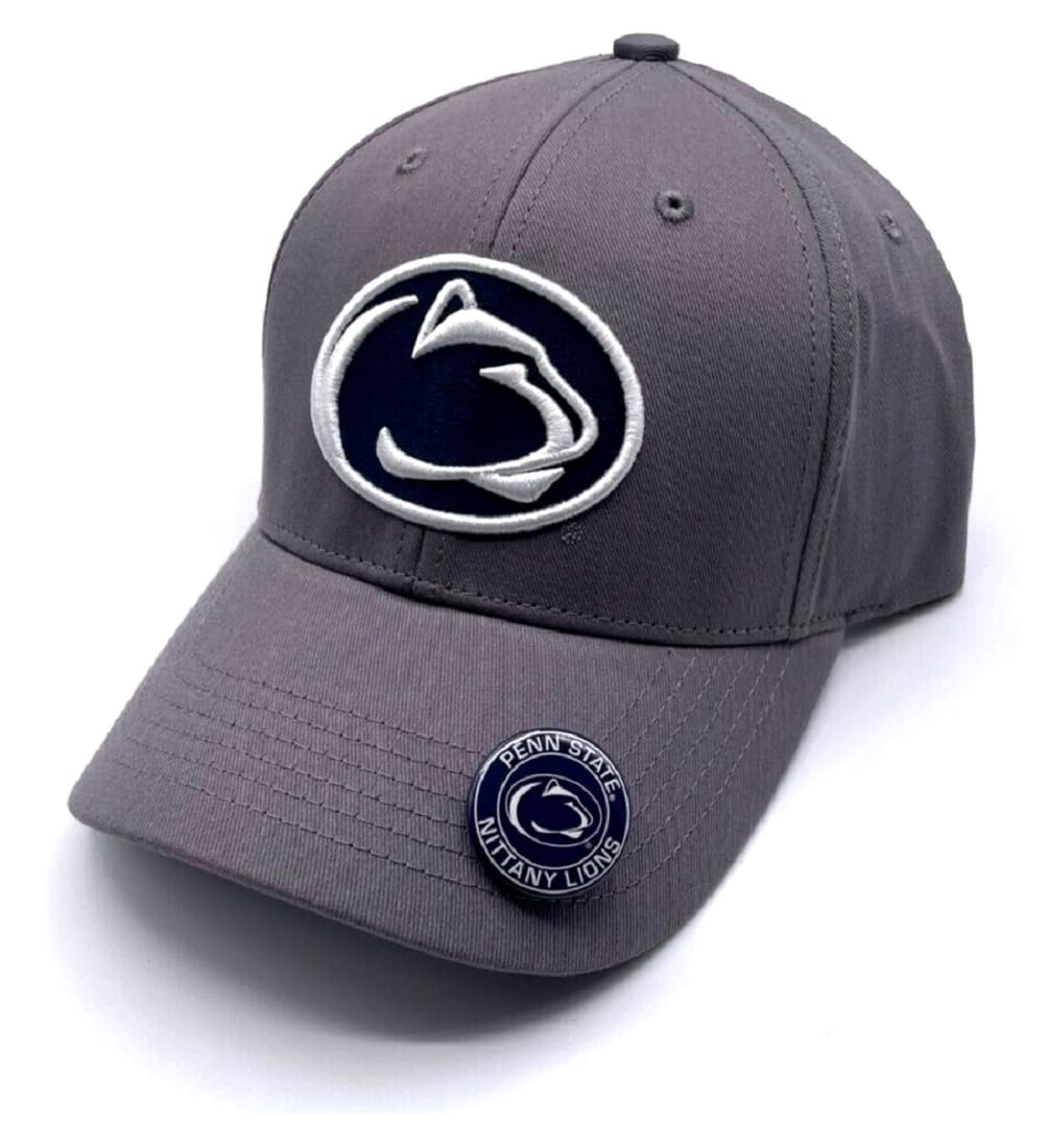 Officially Licensed Penn State Classic MVP Hat Structured Team Logo Adjustable Embroidered Cap (Gray)