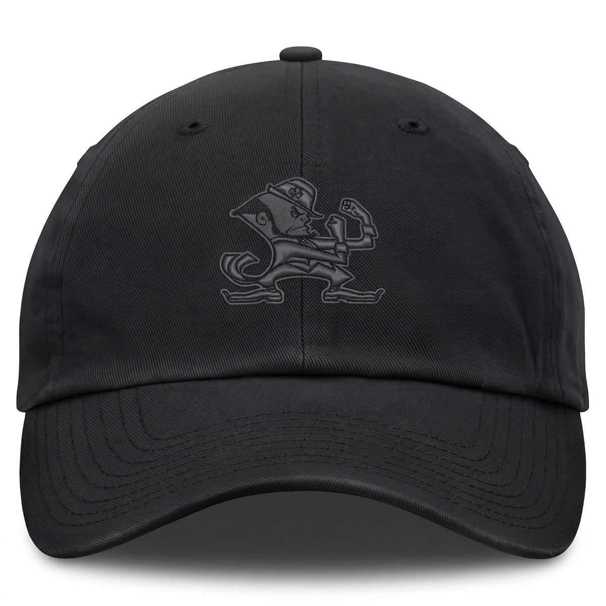 Notre Dame Relaxed Fit All Black Hat Embroidered Leprechaun Logo Cap
