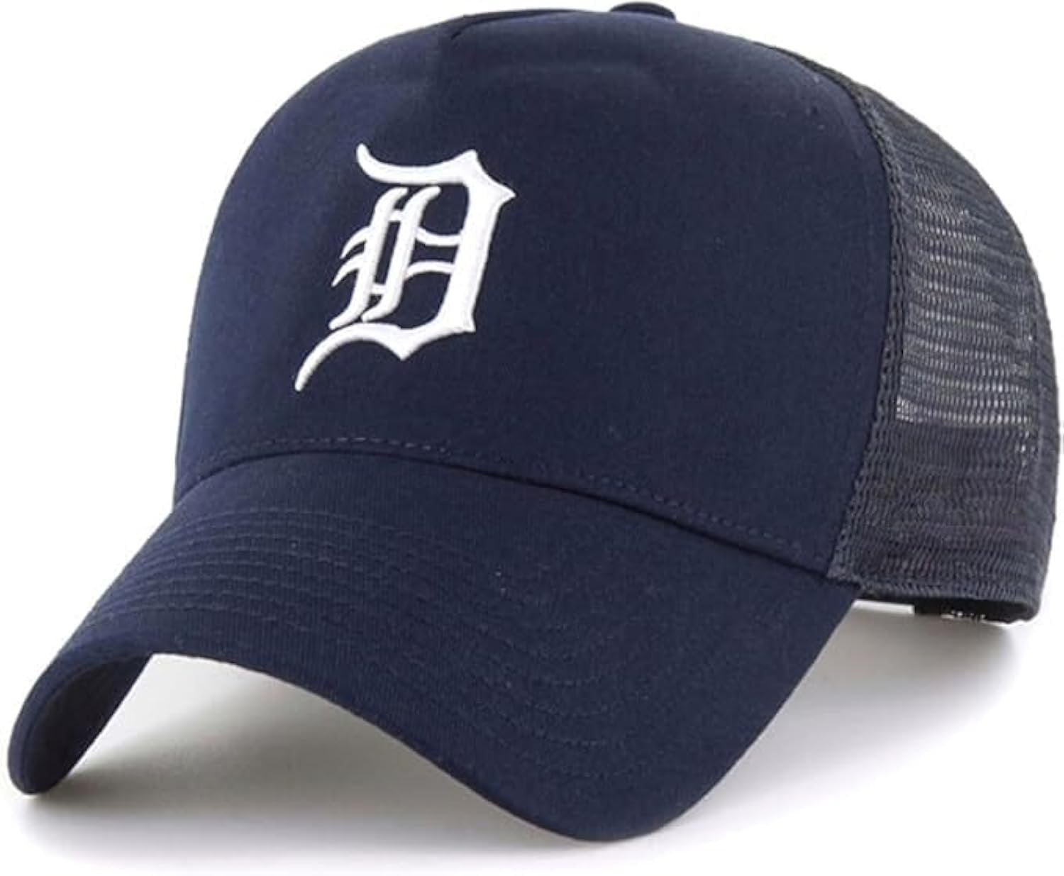 Officially Licensed Detroit Tigers Navy MVP Mesh Trucker Hat with White D Logo Embroidery Adjustable Sports Cap