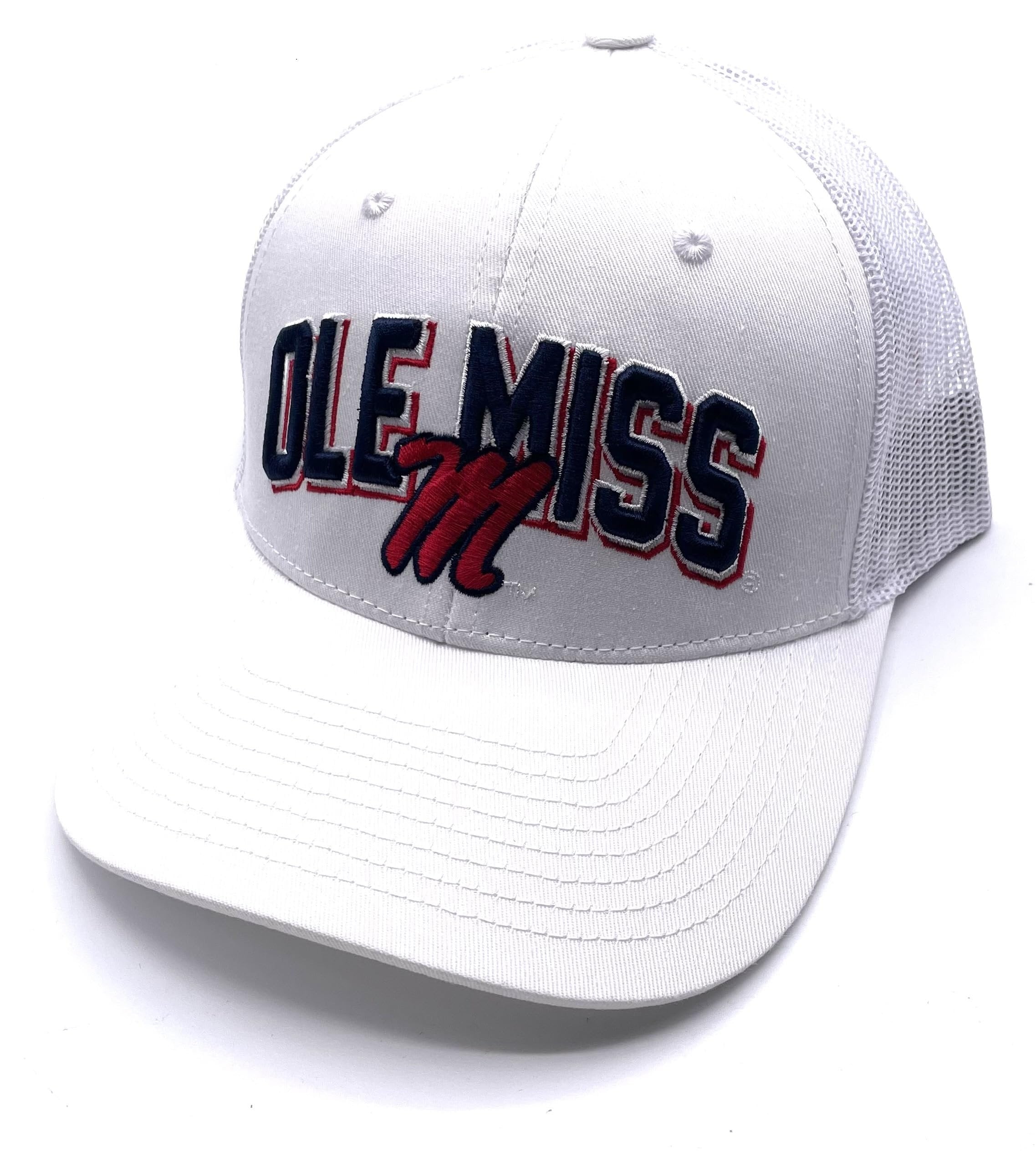 Officially Licensed Mississippi Ole Miss Hat Adjustable Rebels Classic Mesh Trucker Solid Cap