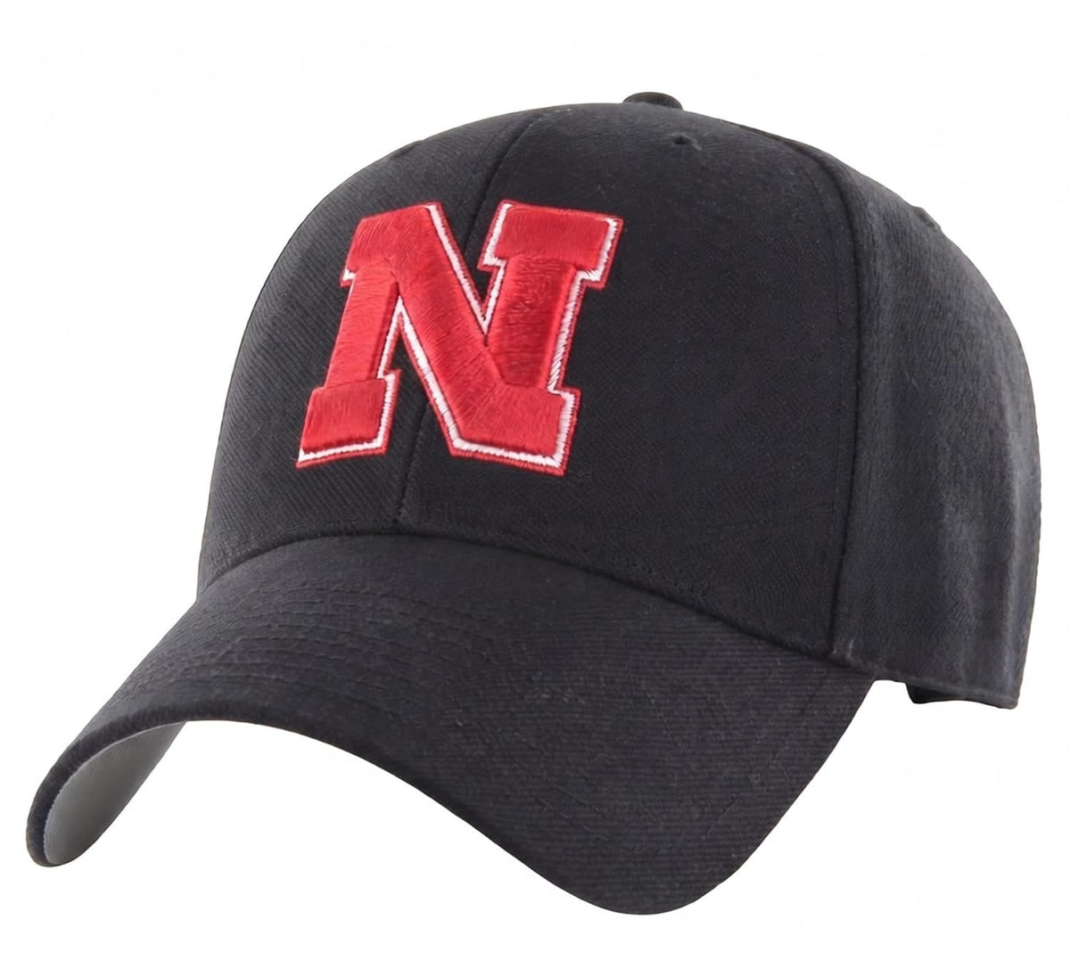 Nebraska Cornhuskers Black MVP Hat with Embroidered Red and White 'N' Logo