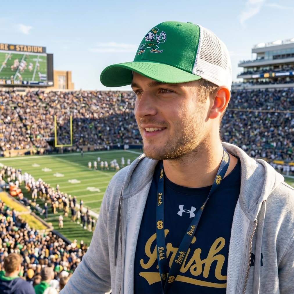 Officially Licensed Notre Dame Fighting Irish Classic Green/White Mesh Trucker Adjustable Hat