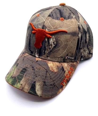 Officially Licensed Texas University Camouflage Hat Classic Adjustable Team Logo Embroidered Cap (Camouflage)