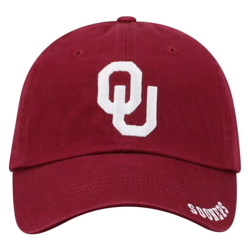 Oklahoma University Classic Edition Hat Adjustable Relaxed Fit Team Logo Cap (Crimson)