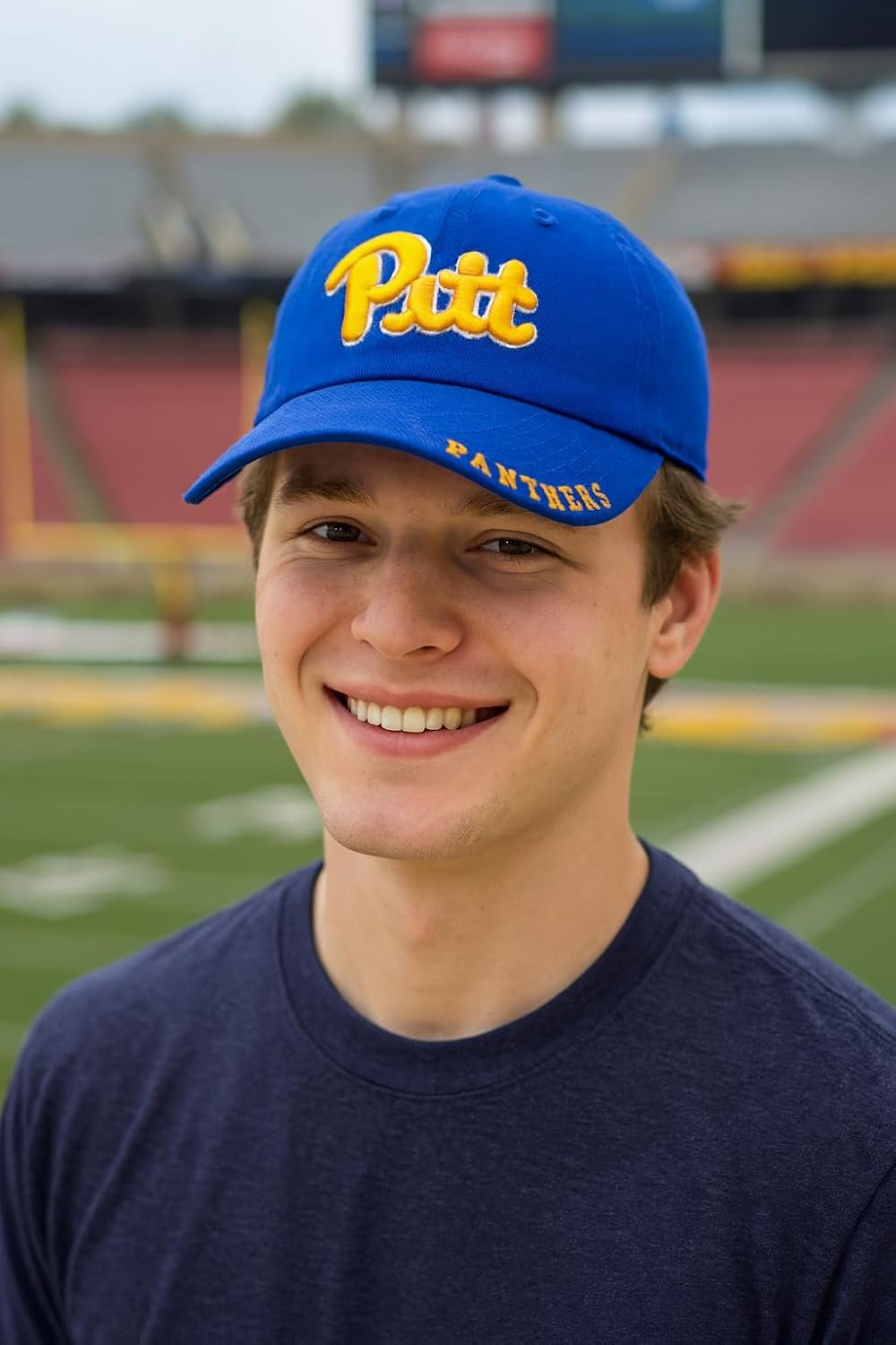 Officially Licensed University Pittsburgh Classic Edition Hat Adjustable Relaxed Fit Team Logo Cap (Blue)