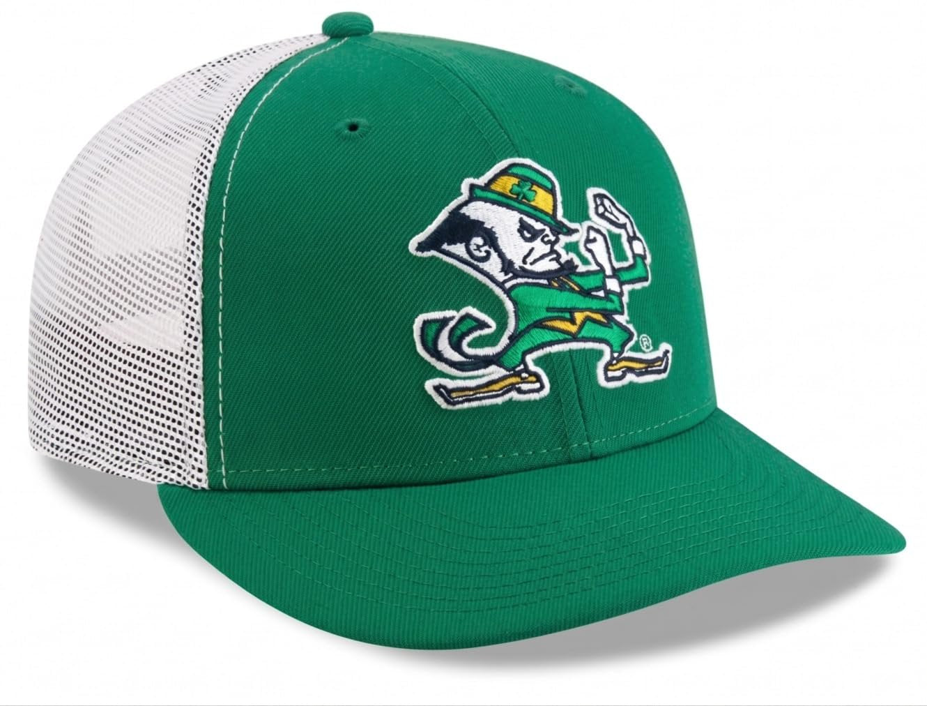 Officially Licensed Notre Dame Fighting Irish Classic Green/White Mesh Trucker Adjustable Hat