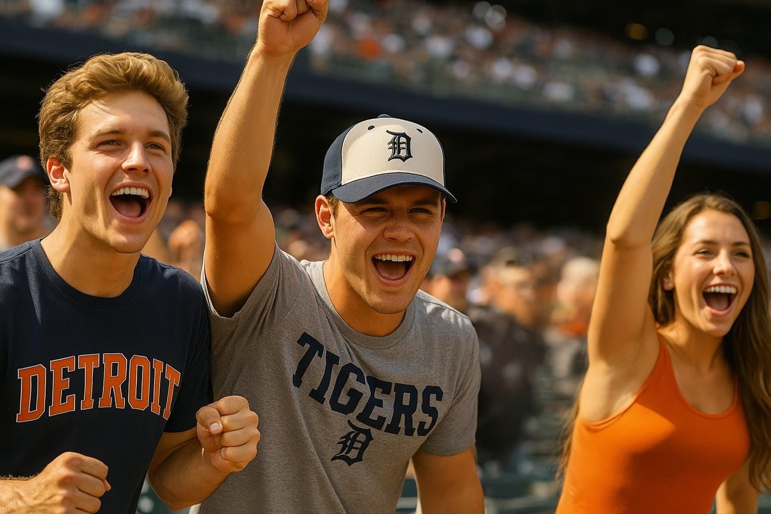 Officially Licensed Detroit Tigers Baseball Navy Blue/White Two-Tone MVP Hat Classic Home Team Logo Embroidered Structured Adjustable Sports Ball Cap