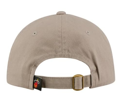 Miami Basketball Team Clean Up Hat Adjustable Classic Heat Logo Relaxed Fit Cap (Khaki)