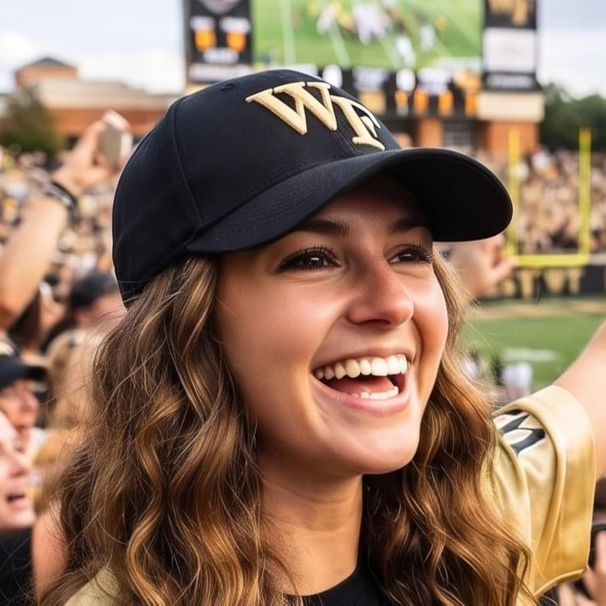 Wake Forest Demon Deacons Black MVP Hat Embroidered Gold WF Logo Unisex Cap