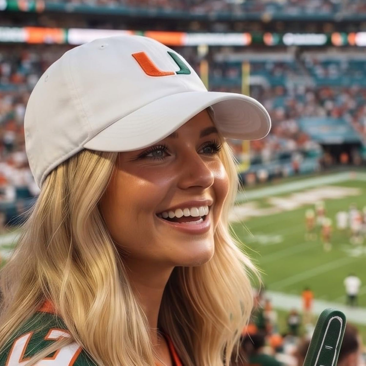 University of Miami Hurricanes White Relaxed Fit Unisex Hat Embroidered 'U'