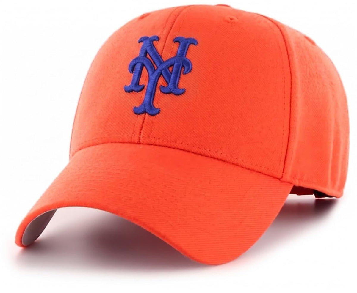 Officially Licensed NY Mets Youth Orange MVP Hat Adjustable Embroidered Sports Cap for Boys and Girls
