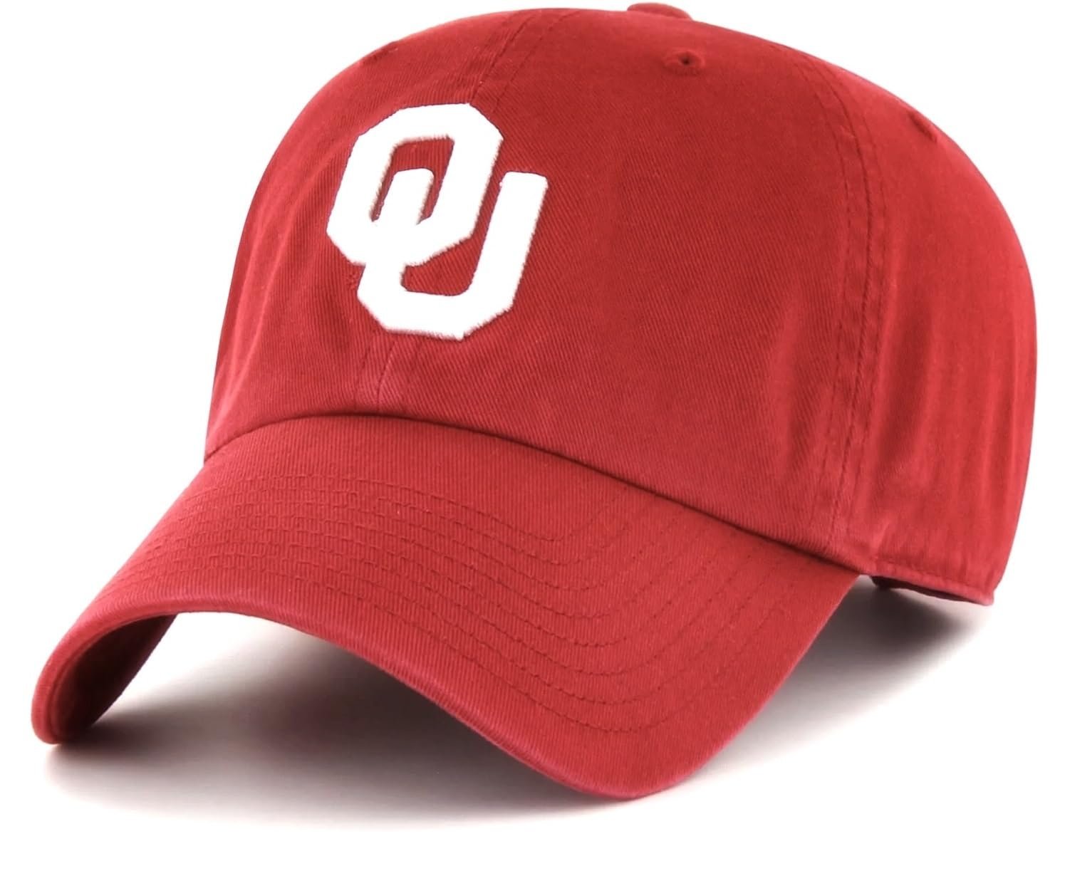 Officially Licensed Oklahoma University Hat Classic Embroidered Team Logo Structured Crimson Cap