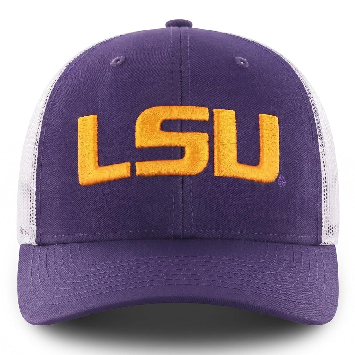 LSU Tigers Two Tone Mesh Trucker Hat Purple/White Adjustable Unisex Cap