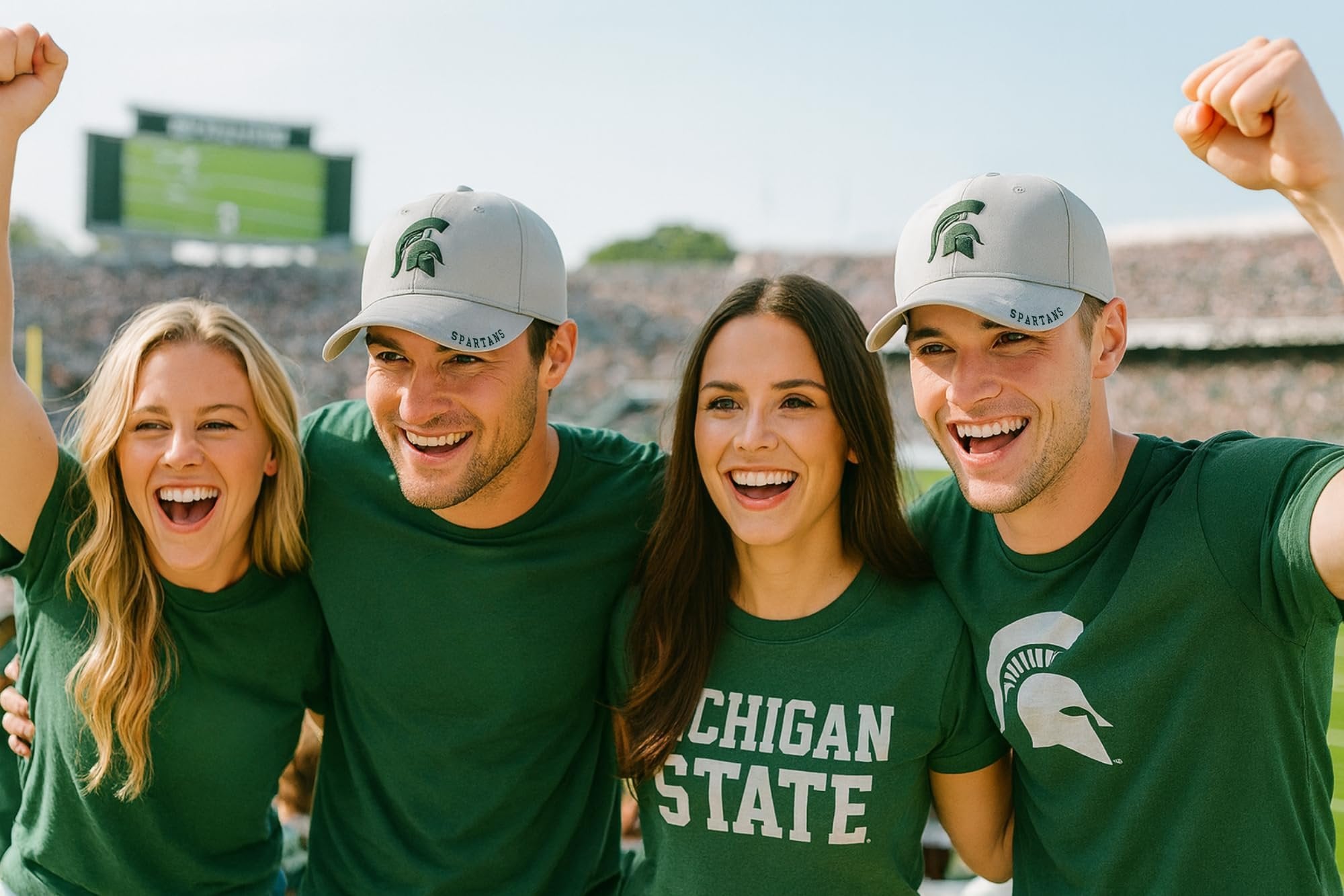 Officially Licensed Michigan State Spartans Baseball Hat Classic Edition Primary Team Logo Adjustable Spartans Relaxed Fit Sports Ball Cap