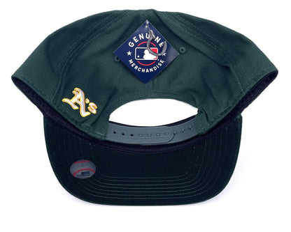 Officially Licensed Oakland Baseball Classic Edition Script Hat Adjustable Team Logo Structured Green Snapback Cap