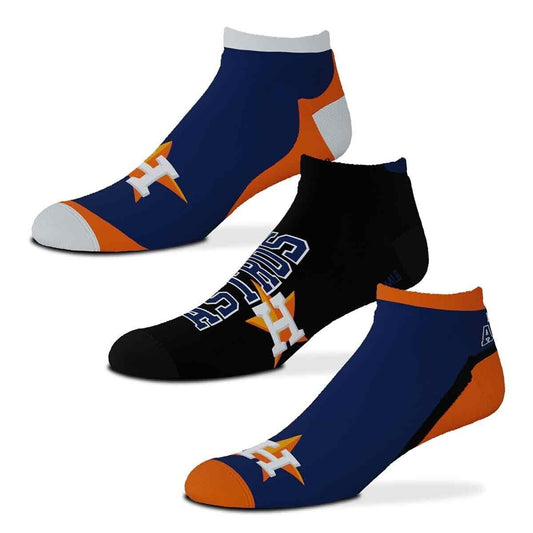 HOUSTON ASTROS 3-PACK ANKLE SOCKS ADULT MEDIUM AUTHENTIC MLB BASEBALL TEAM NEW