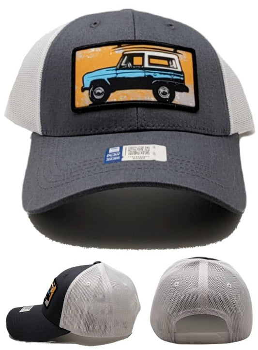 Checkered Flag Bronco New Ford Classic Gray White Mesh Snapback Era Hat Cap