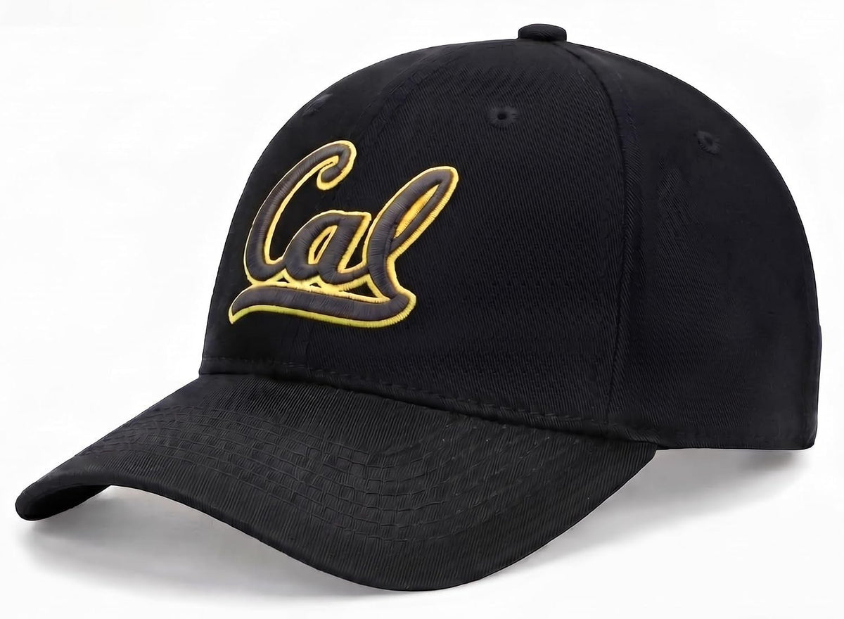 Officially Licensed Cal Berkeley Black MVP Hat Classic Embroidered University Team Logo Adjustable Structured Multicolor Sports Baseball Cap