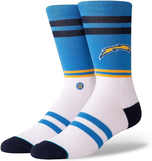 LOS ANGELES CHARGERS LOGO CREW SOCKS LARGE AUTHENTIC NFL FOOTBALL TEAM NEW