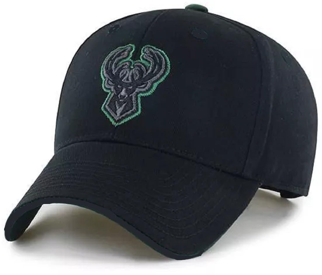 Officially Licensed Milwaukee Basketball Black MVP Hat Classic Team Logo Adjustable Embroidered Structured Cap