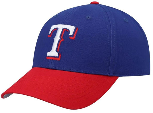 Officially Licensed Texas Youth Kids Baseball Hat Classic MVP Adjustable Embroidered Team Logo Structured Blue/Red Two-Tone Cap