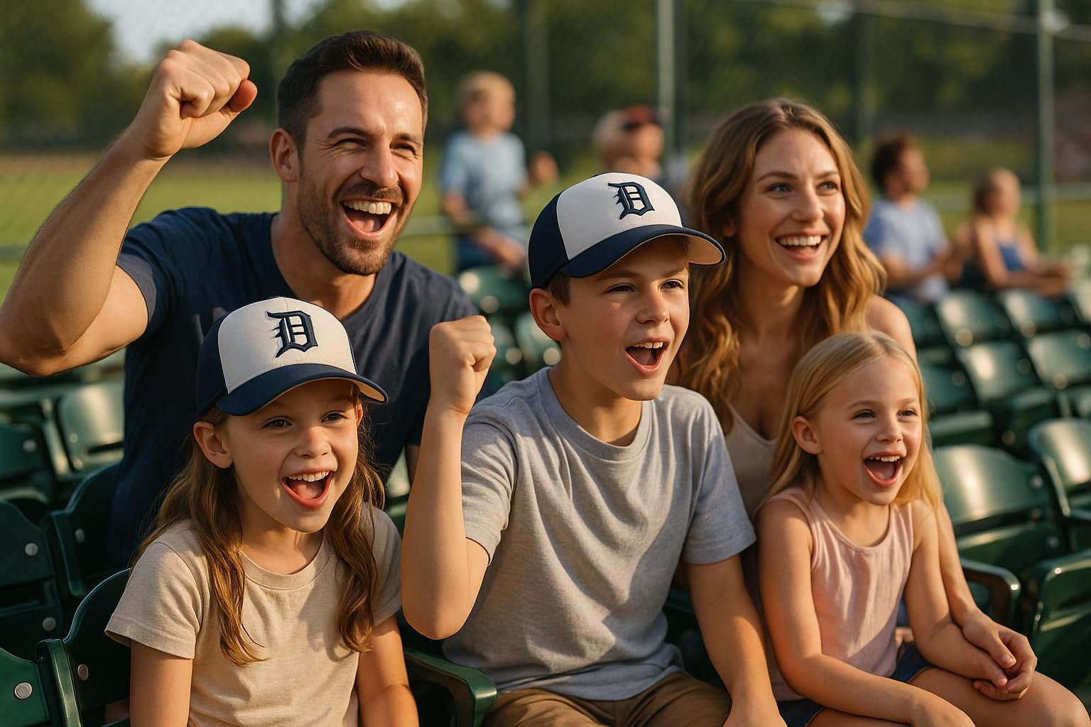 Officially Licensed Detroit Tigers Youth Boys Girls Baseball Hat Classic Two-Tone Navy Blue/White MVP Adjustable Embroidered Primary Home Team Kids Ball Cap