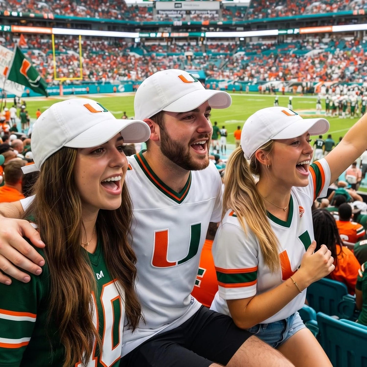 University of Miami Hurricanes White Relaxed Fit Unisex Hat Embroidered 'U'
