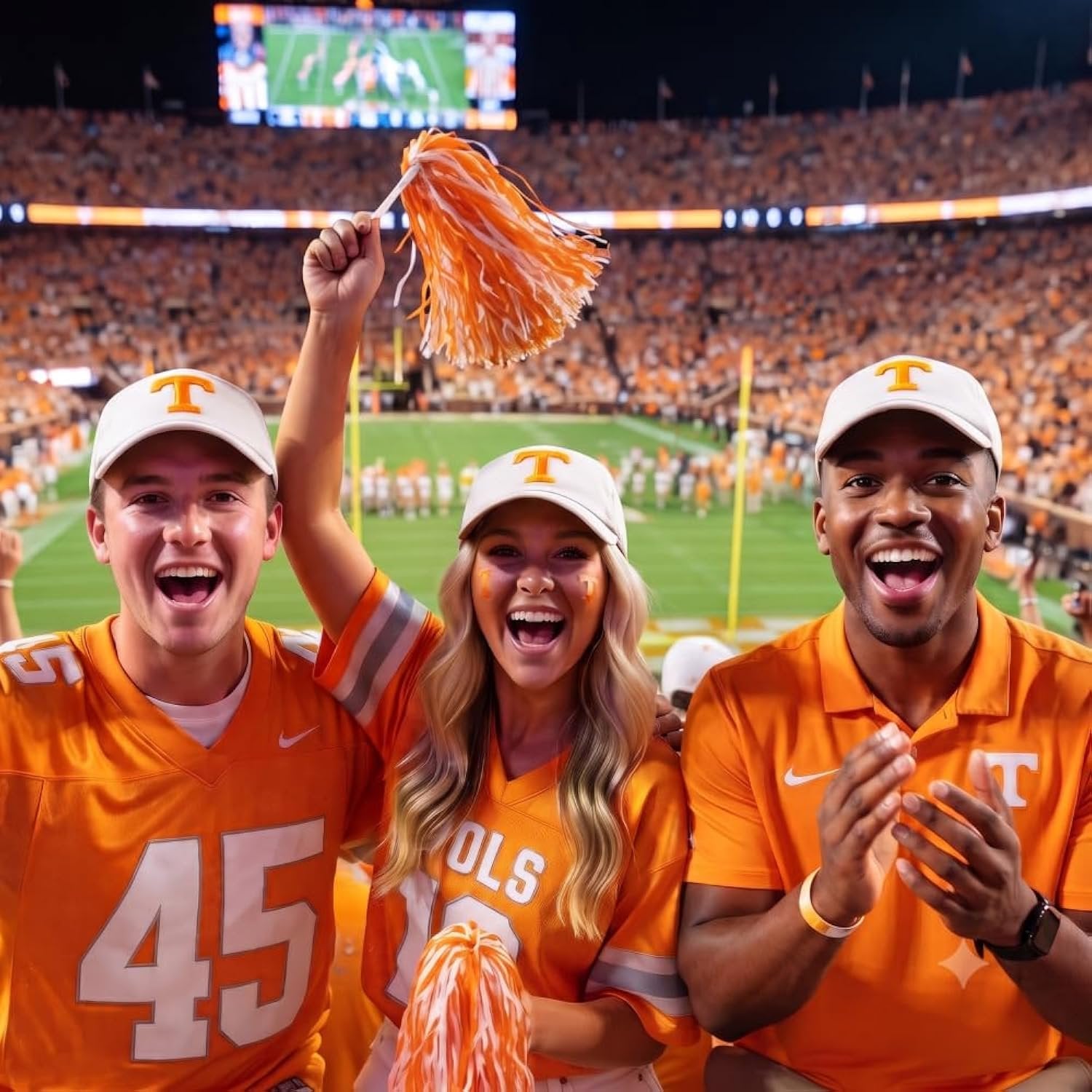 Officially Licensed University of Tennessee Vols White MVP Hat Classic Orange T Logo Embroidery Adjustable Structured Sports Cap
