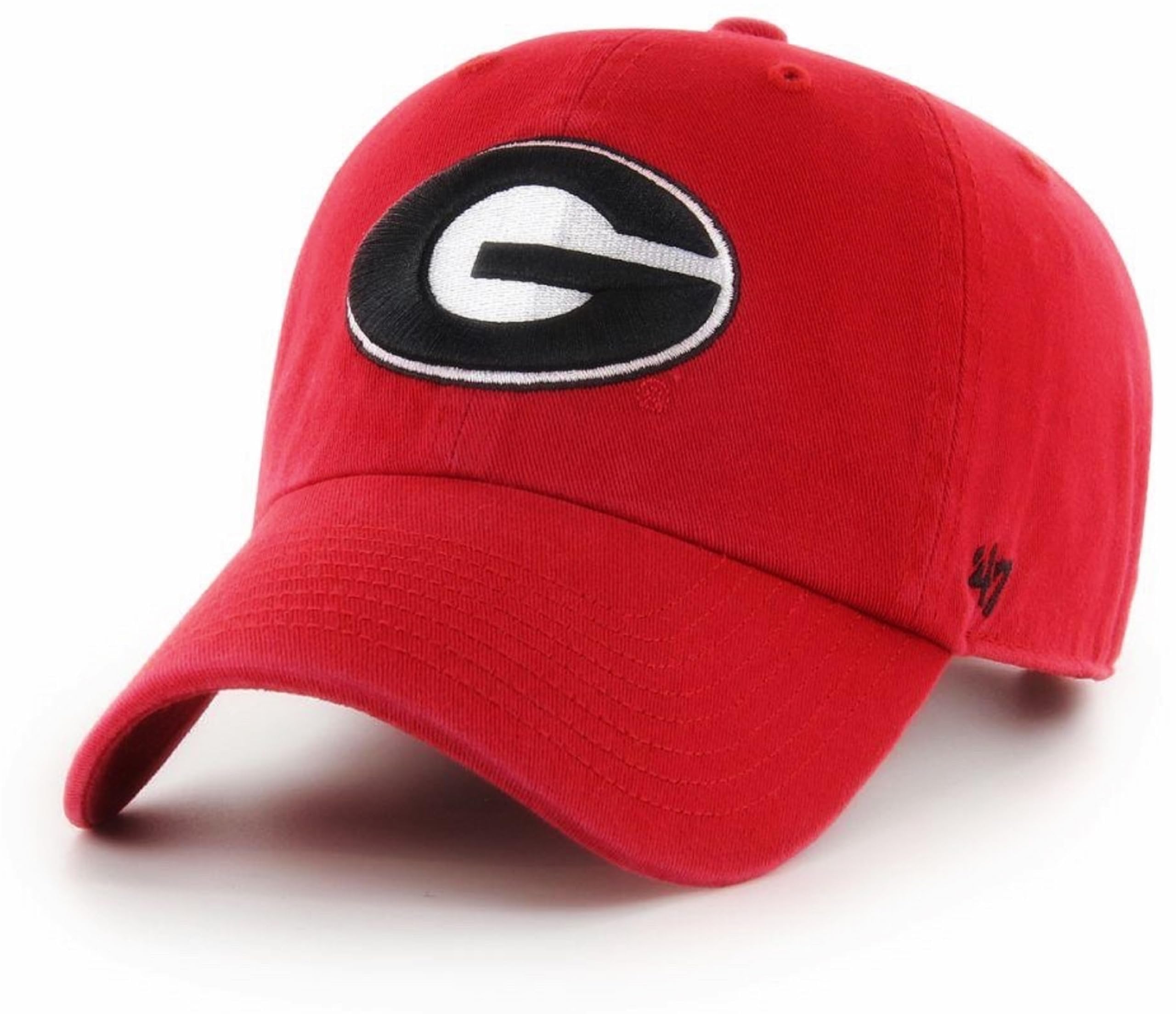 University Georgia Hat Classic Clean Up Red Hat Adjustable Bulldogs Team Logo Relaxed Fit Solid Cap