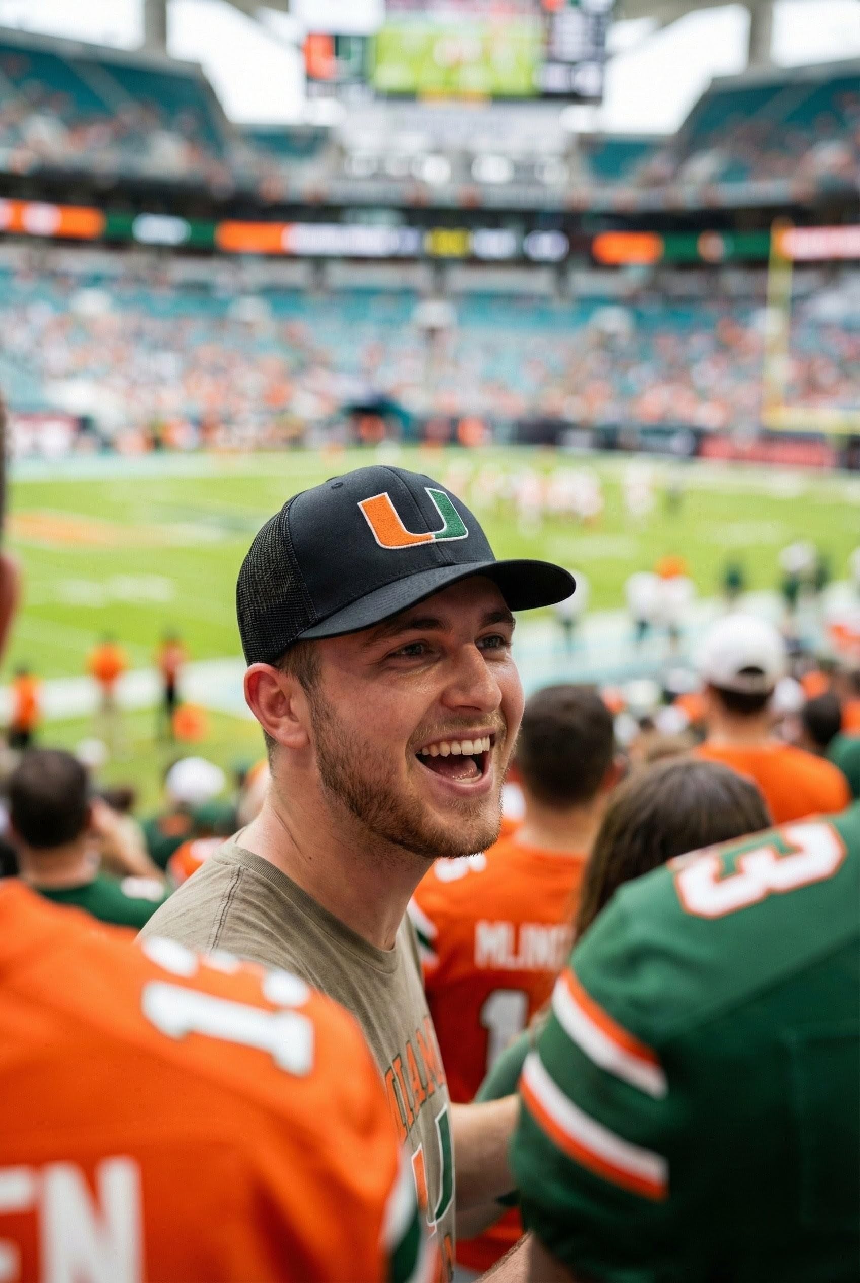 University of Miami Hurricanes Hat Classic Solid Adjustable Hurricanes Mesh Trucker Logo Cap