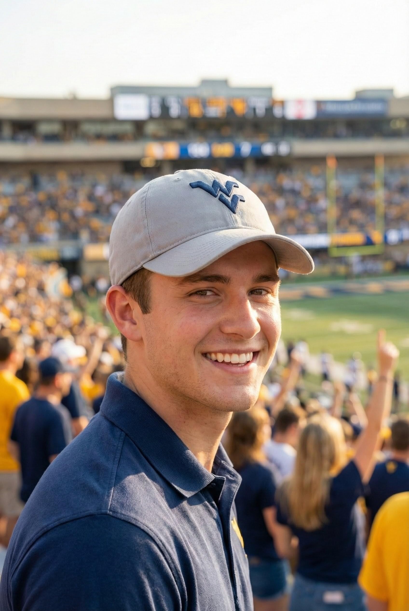 Officially Licensed West Virginia Mountaineers Hat Classic Edition Gray Relaxed Fit Adjustable University Primary Team Logo Baseball Sports Cap