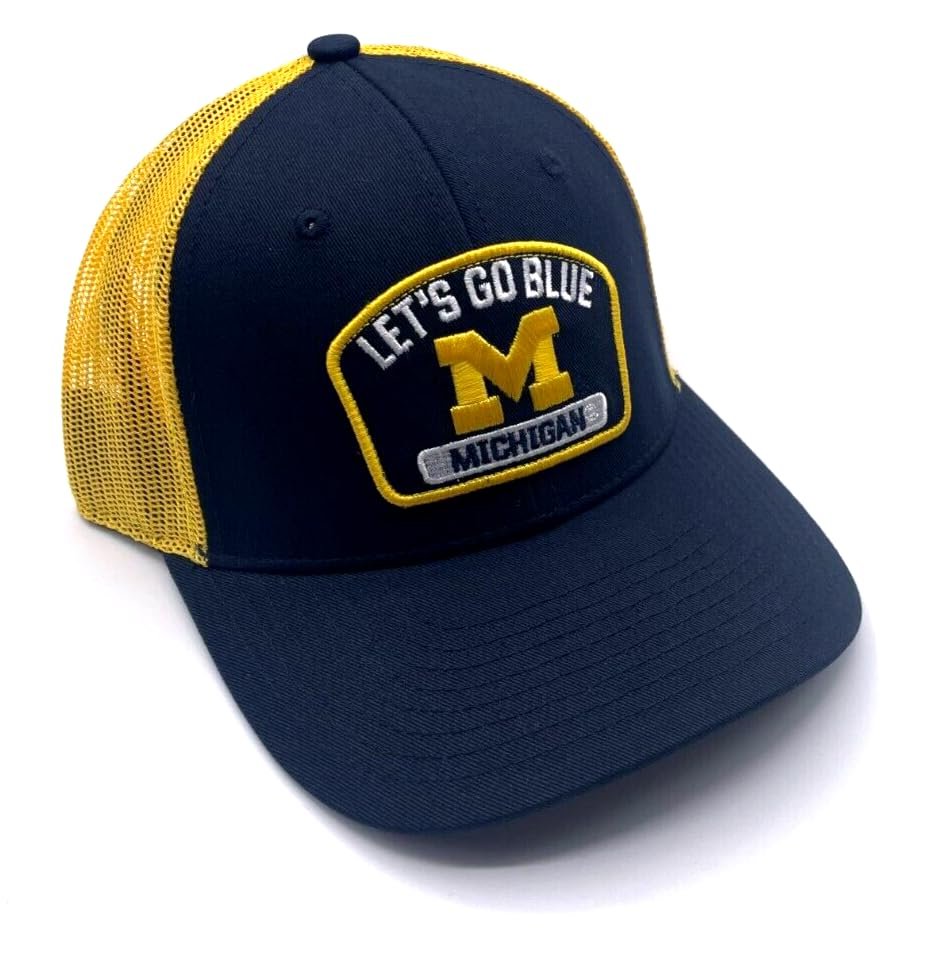 Michigan University Two-Tone Hat Adjustable Mesh Trucker Classic Team Logo Cap (Multicolor)