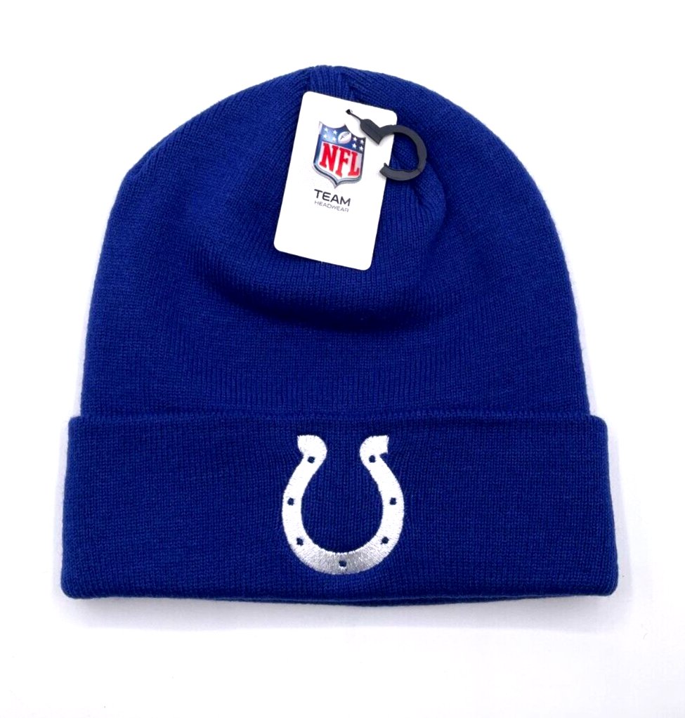 Indianapolis Colts Beanie Hat Solid Blue NFL Football Team Logo Knit Cuffed Cap New