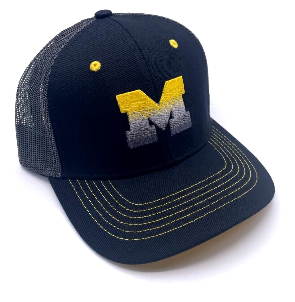 C5 Sports Officially Licensed Michigan University Hat Adjustable Mesh Trucker Team Logo Cap (Multicolor)